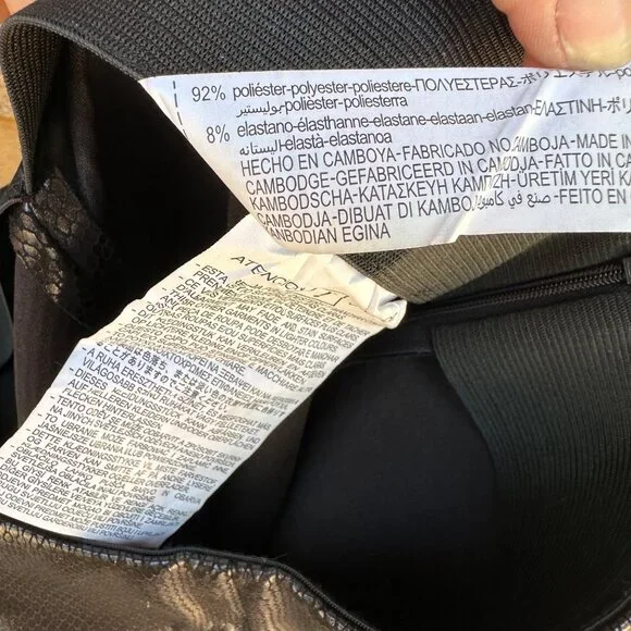 Zara Black Faux Snake Skin Vegan Leather Skinny Pants Size M - Picture 6 of 11